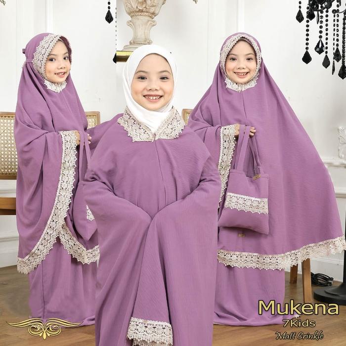 PREMIUM Mukena Anak Mukena Renda Mukena Crinkle Airflow Resleting Dagu Free Tas Safa Hijab Atasan