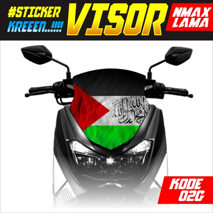 PREMIUM Stiker Windshield Variasi Yamaha NMAX Old 155 Palestine Visor NMAX 155