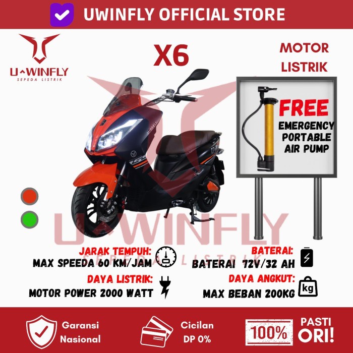 Best seller SEPEDA MOTOR LISTRIK UWINFLY X6 GARANSI RESMI Terlaris