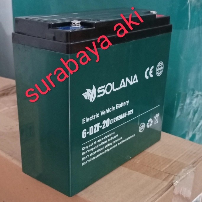 Best seller aki sepeda listrik 6dzm20 atau 12v 20ah motor listrik uwinfly solana Terlaris