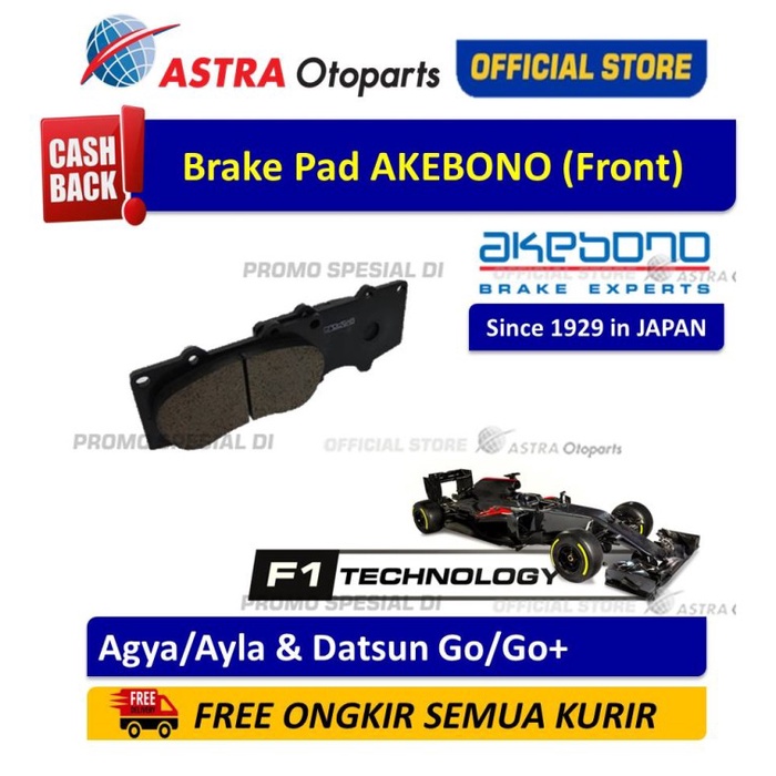 Kampas Rem Depan Akebono Agya/Ayla (1.000 Matic & 1.200),Datsun Go/Go+