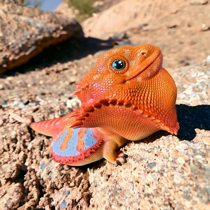 Bearded Dragon RED - Pogona Vitticeps Resin Animal Heavenly Body