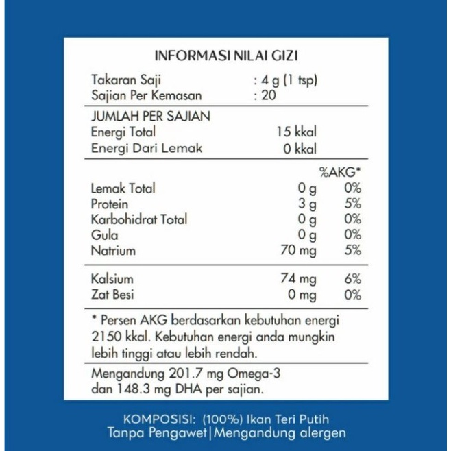 

Promo Terbatas Crystal Of The Sea White Anchovy Powder 20Gr - Bubuk Ikan Teri Nasi Aman