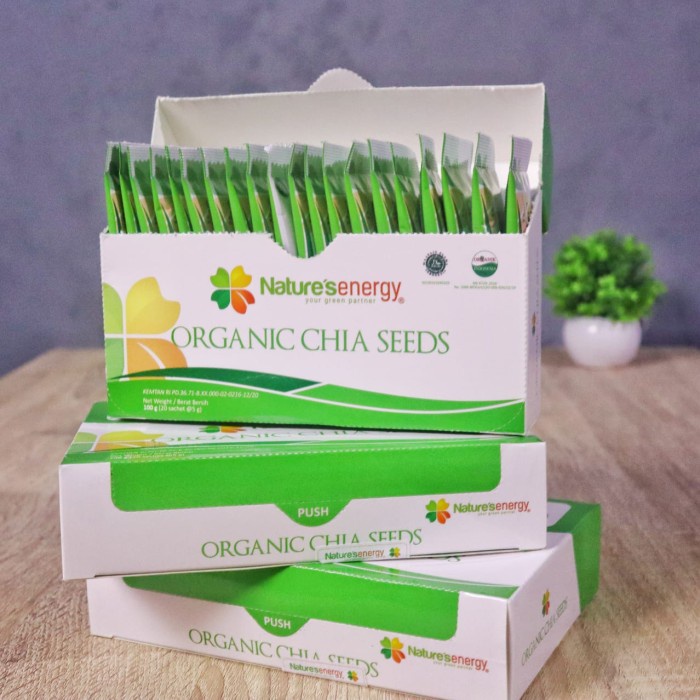 

Organic black chia seeds nature energy 5 gram x 20 sachet