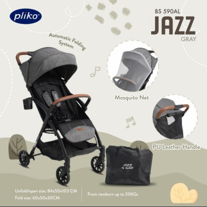 JTTOP" STROLLER PLIKO JAZZ BS 590 AL STROLLER TRAVEL CABIN SIZE