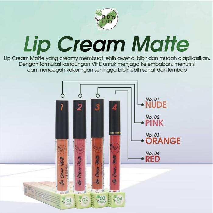 Lip Cream Matte Warnah Merah 2 Pcs 50 Ribu Rd'N Ijo Good Quality
