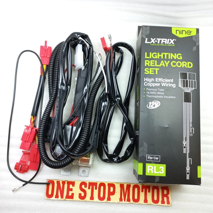 RELAY SET LAMPU TEMBAK MOBIL LUMINOS LED NINE KABEL SET LAMPU TEMBAK