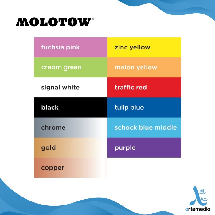 

TERLARIS Molotow Permanent Paint Alcohol Base Refill Cat Lukis Isi Ulang