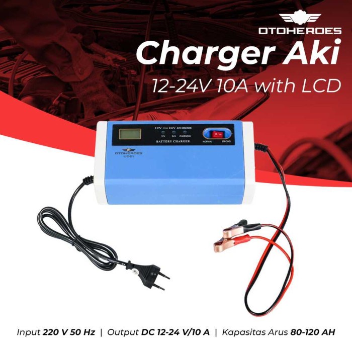 Terbaik Alat Cas Ces Casan Cesan Charger Carger Aki Mobil Dan Motor 12-24V 10A