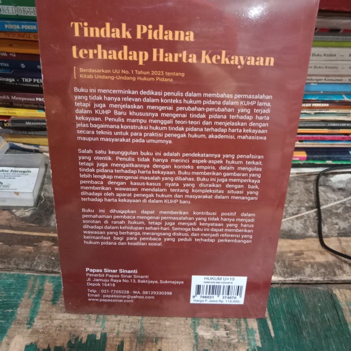 

SALE !!! TINDAK PIDANA TERHADAP HARTA KEKAYAAN BERDASARKAN UU NO 1 TAHUN 2023 READYY