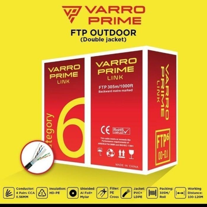 KABEL LAN VARRO PRIME LINK FTP CAT 6 OUTDOOR -JuaraNyaProduct
