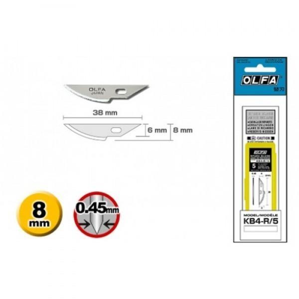 

Olfa Refill Cutter KB4-R/5 Spare Curved Art Blade for AK-4 isi 5 Pcs