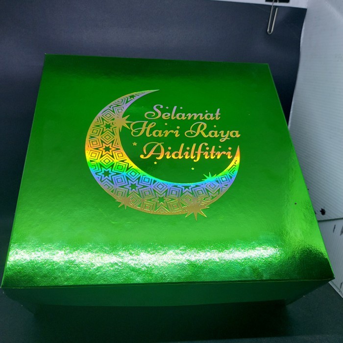 (Expert) Dus lebaran Kotak Kue hijau 22 x 22