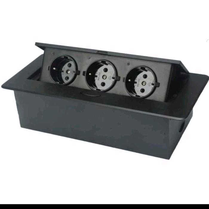 JTTOP" STOP KONTAK MEJA MEETING TANAM 3 LUBANG