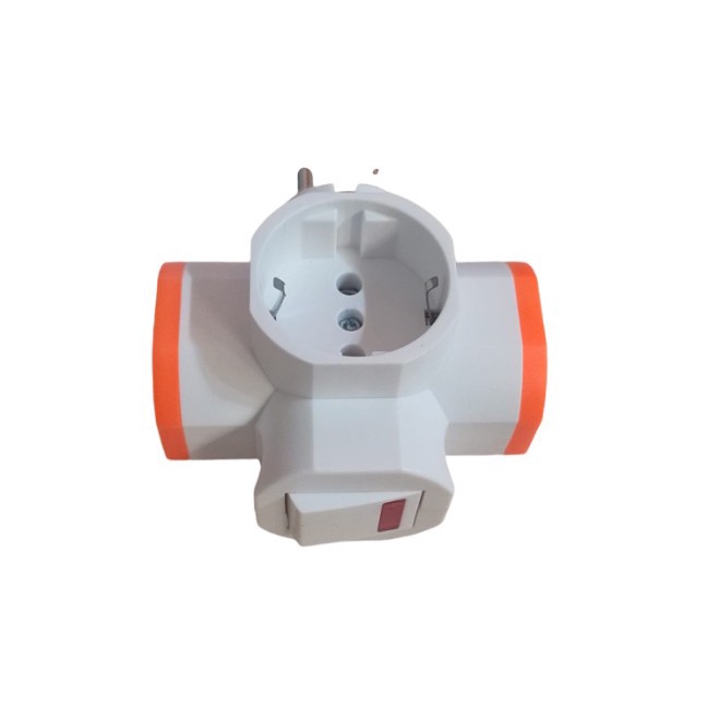 JTTOP" VYBA STEKER ADAPTOR T ARDE 3 LUBANG DENGAN SAKLAR LAMPU - NCE-5711S