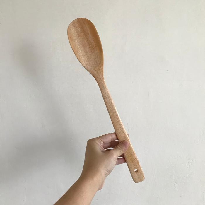 SPATULA KAYU - BULAT / WOODEN COOKING SPATULA SUTIL SODET SENDOK KAYU