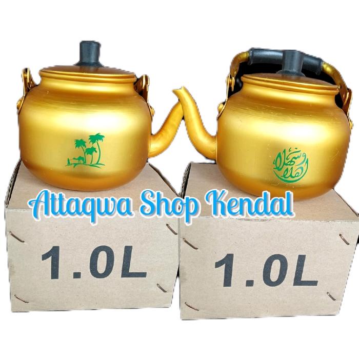 CERET AIR ZAM ZAM FANCY CERET ARAB EMAS/TEKO STAINLESS KUNING TEKO TEA POT