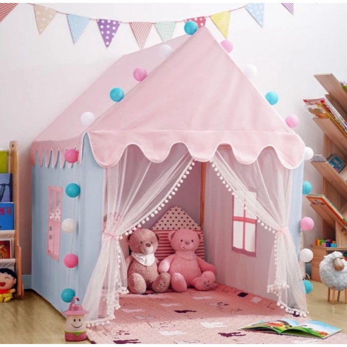 SUPER JUMBO TENDA LED LAMPU RUMAH RUMAHAN BERMAIN ANAK PLAYTENT PLAYHOUSE ATAP RUMAH KOLAM MANDI