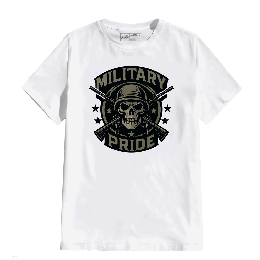 RSA Kaos Tactical Military Pride Putih Combed 24s Baju Taktikal Premium