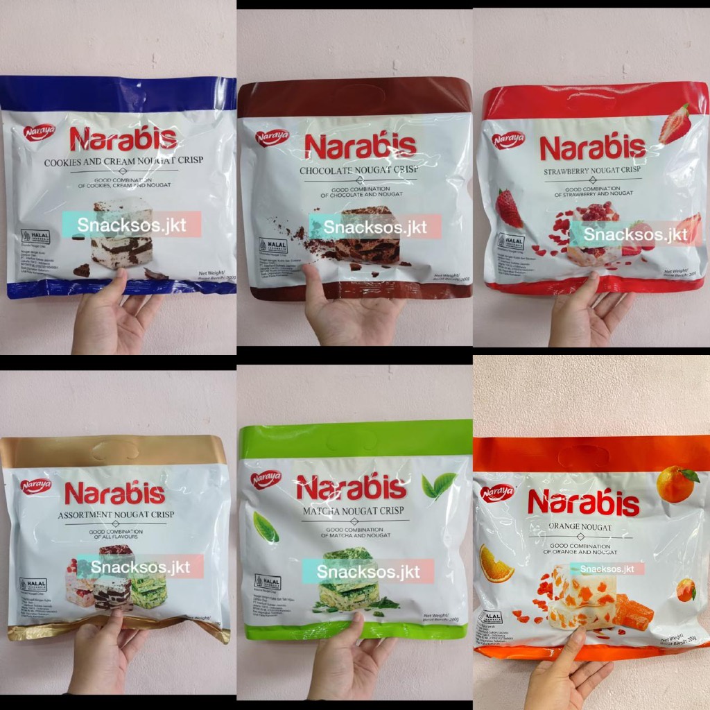 

A [Big 200Gr] Naraya Narabis Nougat Crisp Chocolate / Strawberry / Orange / Cookies And Cream /