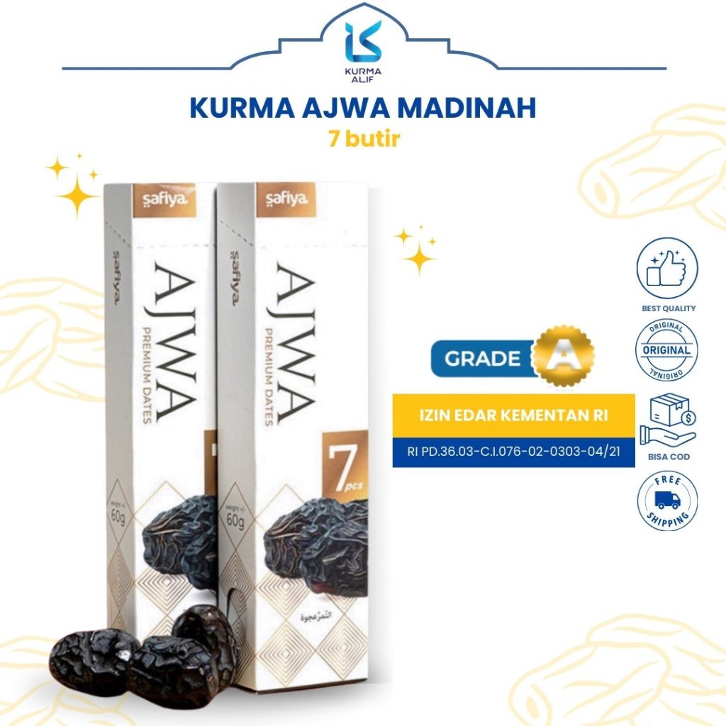 

A Kurma Ajwa Madinah 7 Butir Kurma Gift Oleh Oleh Haji Umroh