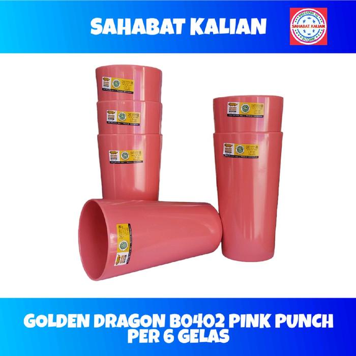 SALE  (ISI 6 PCS) GELAS MELAMIN GOLDEN DRAGON B0402 READYY