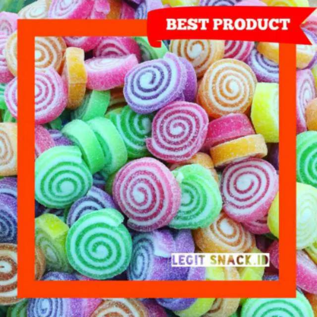 

A Permen Jeli Thailand / Fruit Jelly Roll Candy / Jelly Rol Lingkaran Circle 250 Gram