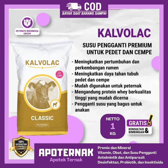 KALVOLAC 1 kg Susu Anak Sapi Pedet Susu Anak Kambing Cempe Premium