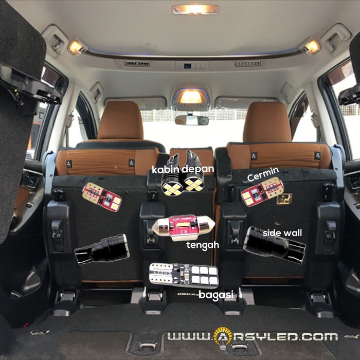 Lampu Plafon Kabin Mobil Innova Reborn Led Paket Isi 8 Highest Bright