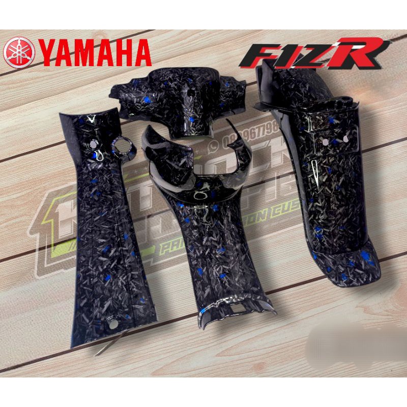 BODY KASAR FIZ R / F1ZR VEGA LAMA CARBON BODY MOTOR FIZ R CARBON CELUP WFORD BIRU ,VISOR ,TUTUP