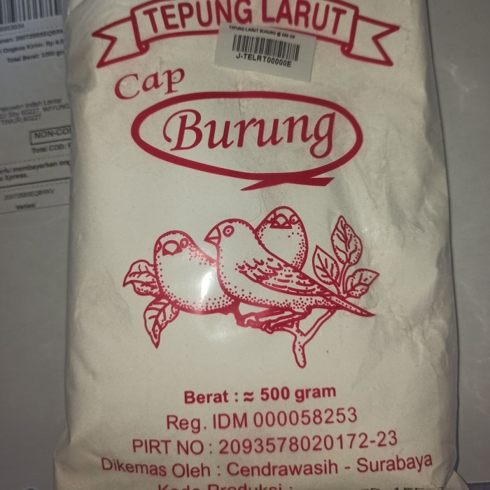 

(TopSeller) Tepung Larut cap burung /tepung garut 500gr