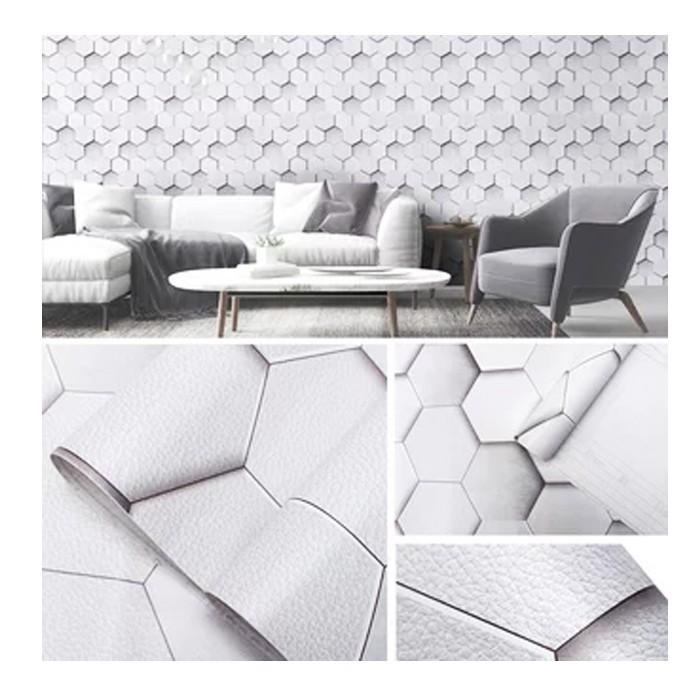 WPS522B HEXAGONAL GREY SEGI 8 ABU HEKSAGONAL WALPAPER WALLPAPER