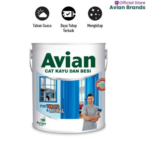 (TopSeller) CAT KAYU BESI AVIAN 1/2KG ANTI KARAT RAYAP PINTU JENDELA KUSEN BESI GALVANIS ALUMINIUM