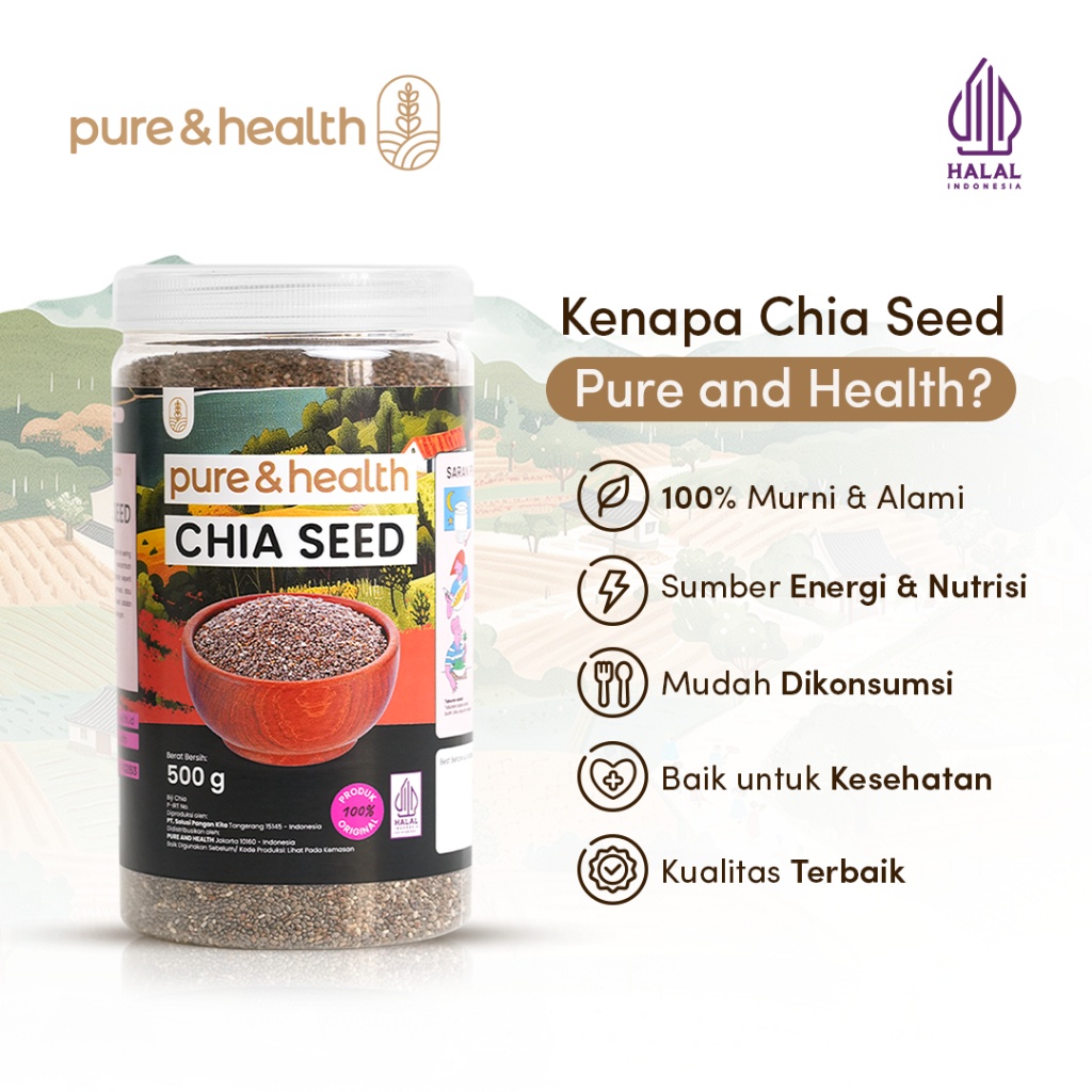 

A Chia Seed 500 Gram Solusi Sembelit - Membantu Memperlancar Bab