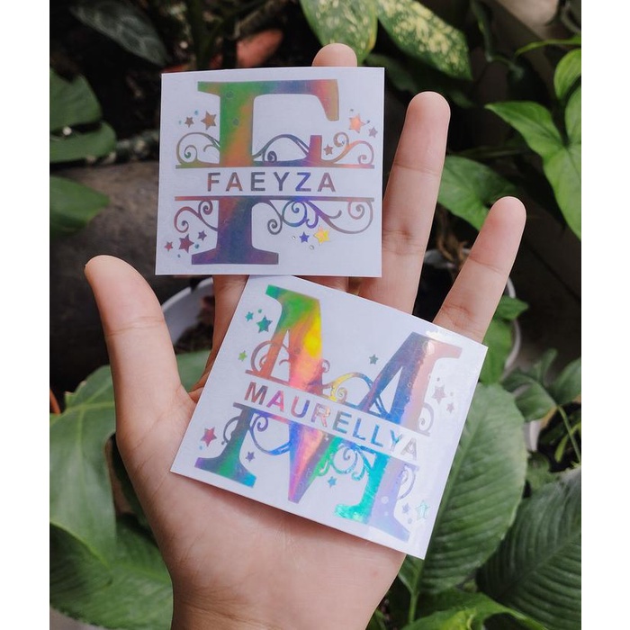 

Stiker Label Nama Cutting Timbul Initial Waterproof Tahan Air