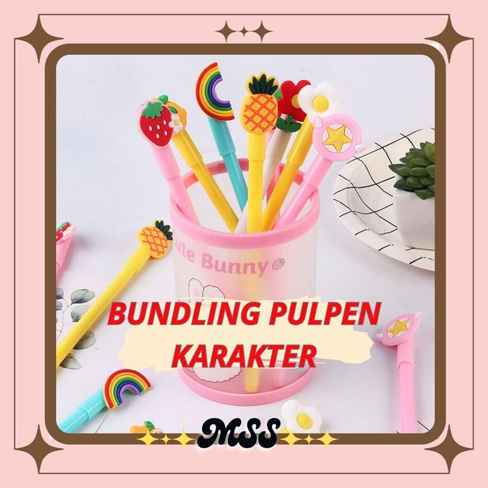 

Mss-Cod Bundling Selusin 6Pcs Dan 12Pcs Pena Karakter Unicorn Kuda Poni Lucu Motif Superhero Fast