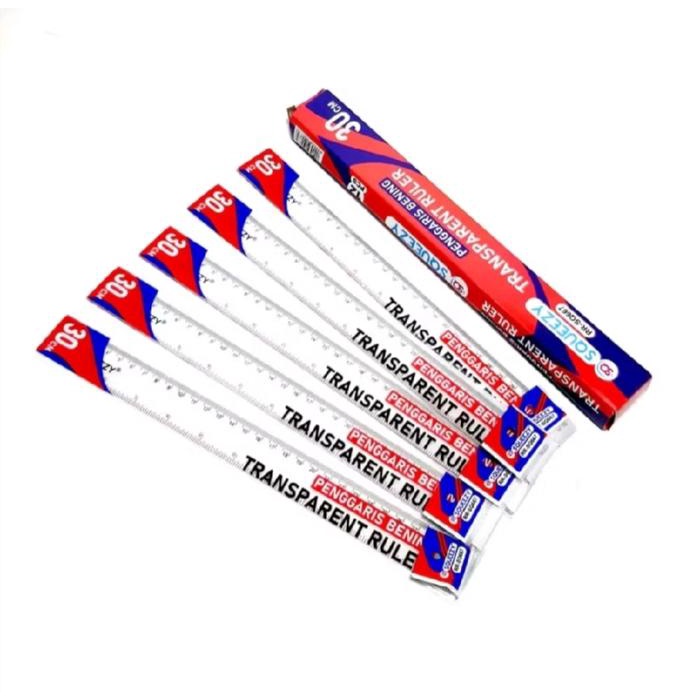 

1 Box 12 Pcs Penggaris Mika / Penggaris Plastik Tebal 30 Cm Zrm Squeezy