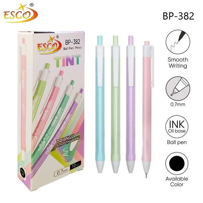 

Pulpen Gel Cetek Esco Bp-382 / Gel Pen Cetek Hitam 0.7 Mm Isi 12 Pcs