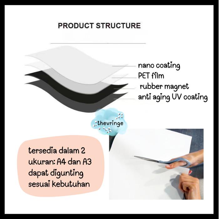

Whiteboard Papan Tulis Magnet Lembaran A3 A4 Magnetic Sheet Magnetic Whiteboard