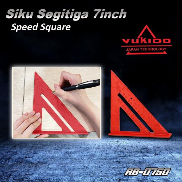 

Penggaris Sudut Siku Segitiga Alat Pertukangan 7In Yukido - Speed Square 7In