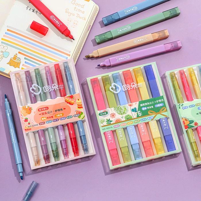 

Stabilo Set / Spidol Warna Warni 6 Pcs Dengan 2 Sisi Kepala (2 In1)