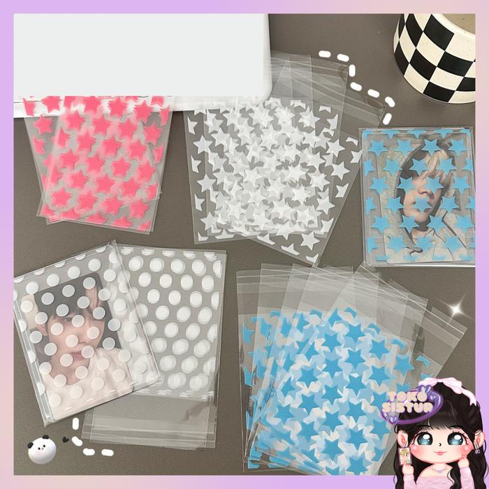 

(10Pcs) Plastik Star Packing Bening Sleeve Cover Kartu Kpop Warna Warni