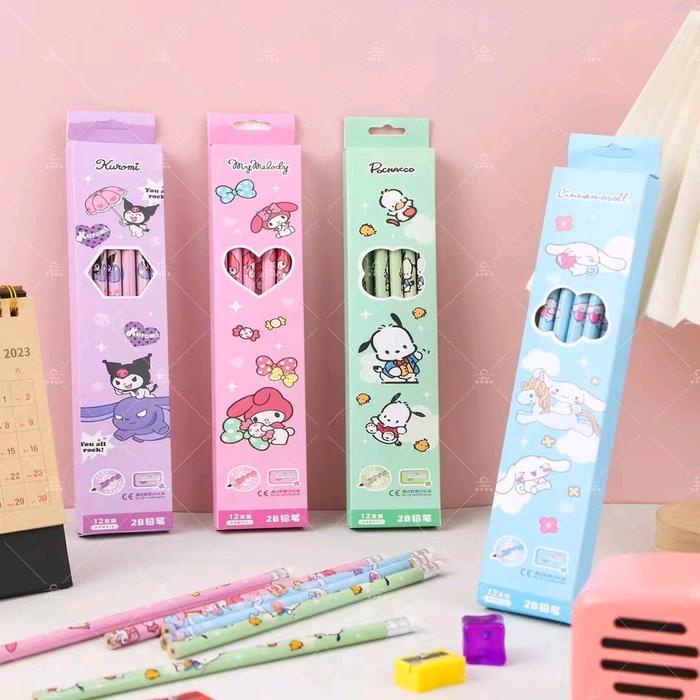 

Pensil Set 2B Isi 12 Pcs Alat Tulis Sekolah Karakter Sanrio