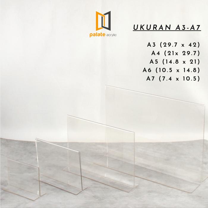 

Acrylic Tent Holder A4 / Akrilik A4 Bentuk Landscape / A4 T / Acrilic
