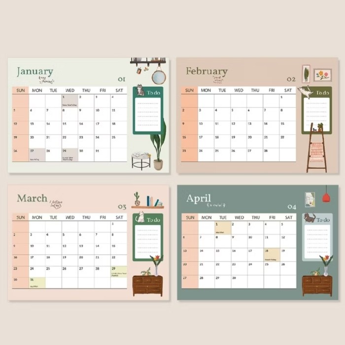 

pintar- Kalender 2025 Meja Duduk Aesthetic Spiral HM