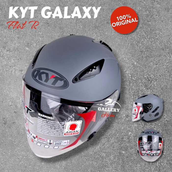 Helm Kyt Galaxy Gorila Grey Flat R Helm Kyt Visor Flat Grey Doff