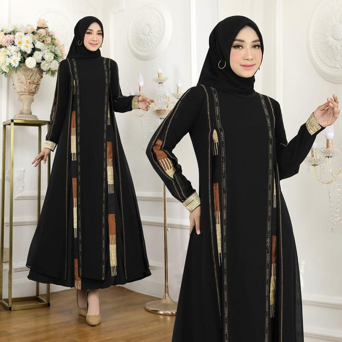 Galeri Sicantik - Cod - Gamis Abaya Turki Bordir Kekinian - Abaya Turkey Simple Elegan - Baju Abaya