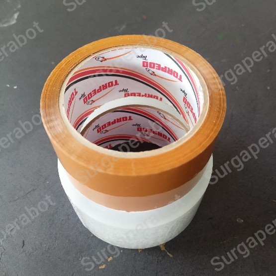 

pintar- Lakban Bening Coklat 1 Dus 90Yard 2inci 45x90 yard 72Rolls Solasi
