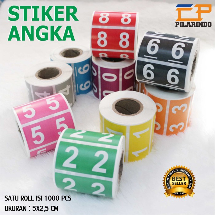 

pintar- Stiker Angka Rekam Medis / Label Angka 0-9 ISI -+1000 pcs