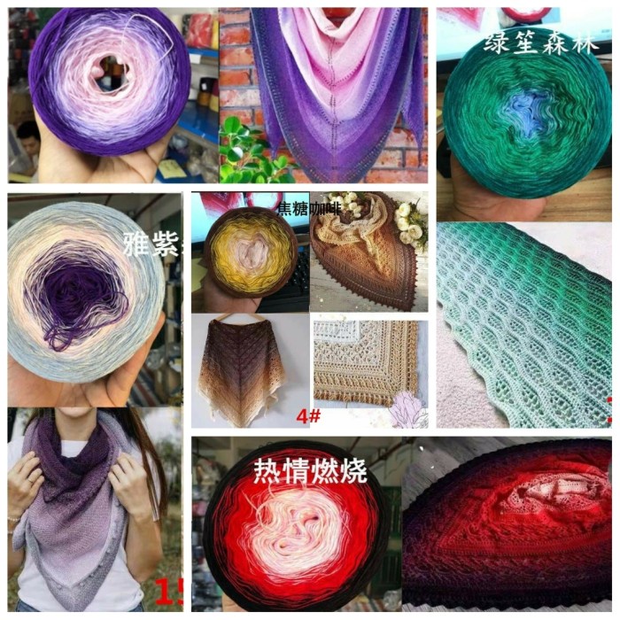 

BENANG RAJUT GRADASI IMPORT 300GR COTTON PLY KECIL BAHAN KNIT CROCHET